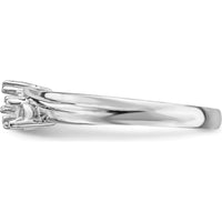 14K White Gold 3-Stone Mother's Ring Mounting - Polished Finish by Monteluci Fine Jewelry