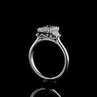 14K White Gold 3-Stone Ring with 2.02 Carat Radiant Cut Lab Diamond and 0.54 Carat Side Stones - 2.56 Total Carat Weight E VVS1 IGI Certified - Covaloro Fine Jewelry