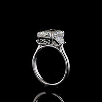 14K White Gold 3-Stone Ring with 4.06 Carat Radiant Cut Lab Diamond and 1.20 Carat Side Stones - 5.26 Carat Total Diamond Weight - Covaloro Fine Jewelry