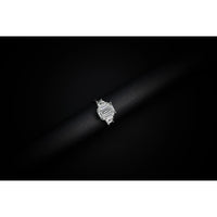 14K White Gold 3 Stone Ring with 7.00 Carat Oval Lab Diamond and Half-Moon Side Stones - 10.1 Carat Total Diamond Weight - Covaloro Fine Jewelry