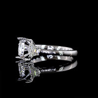 14K White Gold 3-Stone Ring with North-South Set Trapezoid Lab Diamonds - 0.49 Carat Total Weight - Covaloro Fine Jewelry