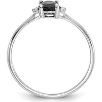 14K White Gold 3-Stone Sapphire and Diamond Ring with Oval Sapphire - 0.68 Carat Total Gem Weight by Oro Pregiato