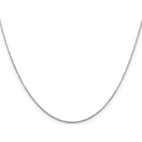 14K White Gold 30" 0.8mm Diamond-Cut Round Open Link Cable Chain with Lobster Clasp by Oro Pregiato