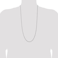 14K White Gold 30" 1.25mm Spiga Wheat Chain Necklace with Lobster Clasp by Oro Pregiato