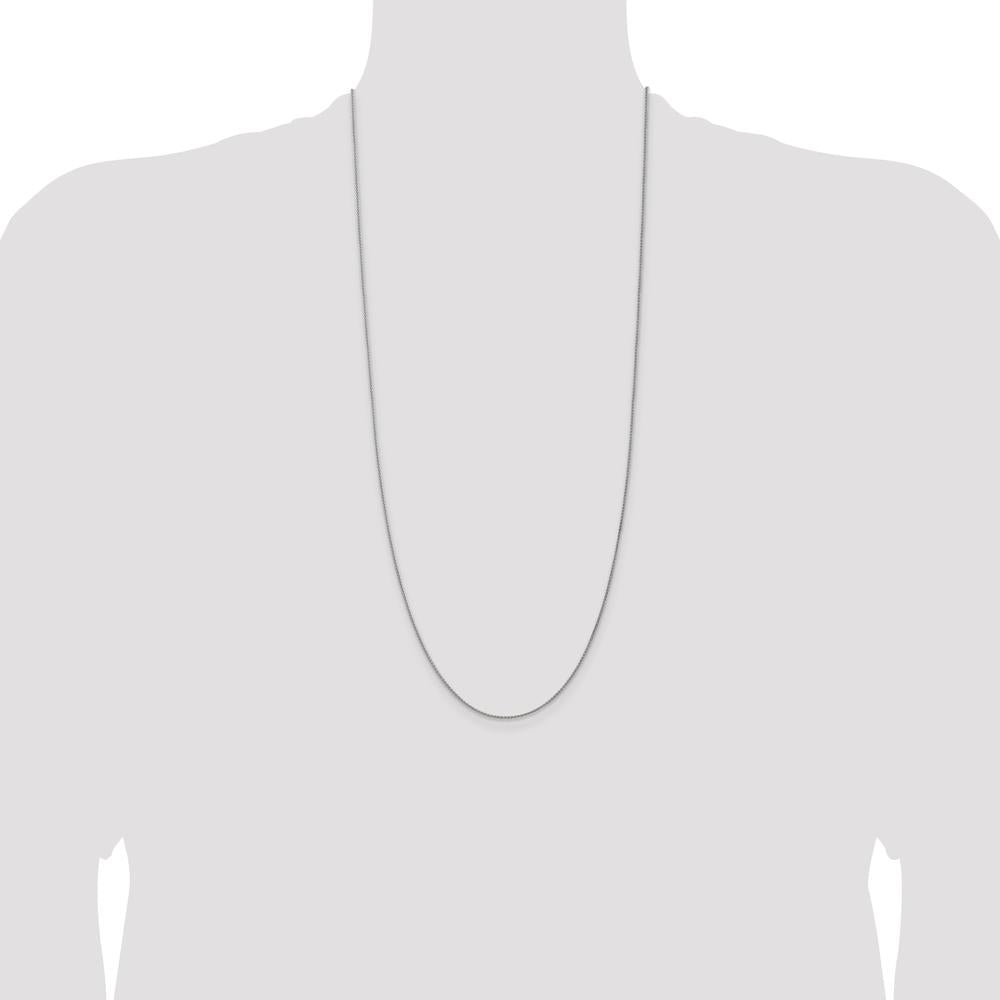14K White Gold 30" 1.25mm Spiga Wheat Chain Necklace with Lobster Clasp by Oro Pregiato