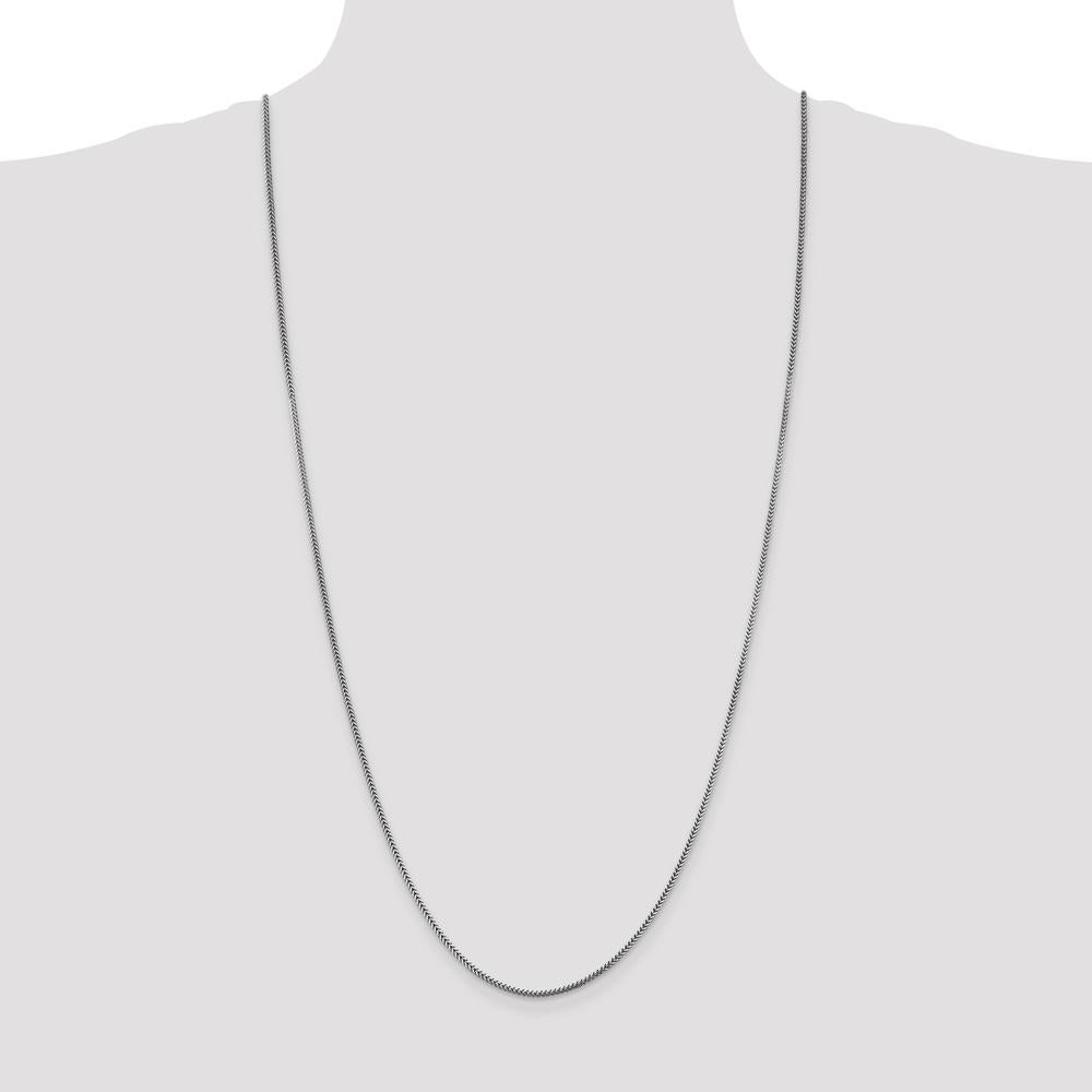 14K White Gold 30" 1.4mm Franco Chain with Lobster Clasp Necklace by Oro Pregiato