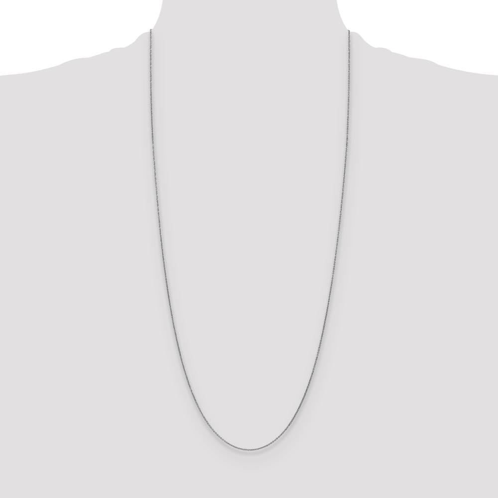 14K White Gold 30" 1mm Round Open Link Cable Chain Necklace with Lobster Clasp by Oro Pregiato