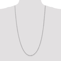 14K White Gold 30" 2.0mm Singapore Chain with Lobster Clasp - Rhodium-Plated Finish by Oro Pregiato