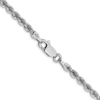 14K White Gold 30" 2.75mm Rope Chain Necklace with Lobster Clasp by 0