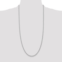 14K White Gold 30" 3.2mm Round Open Link Cable Chain with Lobster Clasp by Oro Pregiato