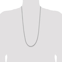 14K White Gold 30" 3.6mm Semi-Solid Round Box Chain with Lobster Clasp by IBGoodman