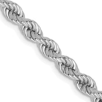 14K White Gold 30" 4mm Rope Chain with Lobster Clasp by 0