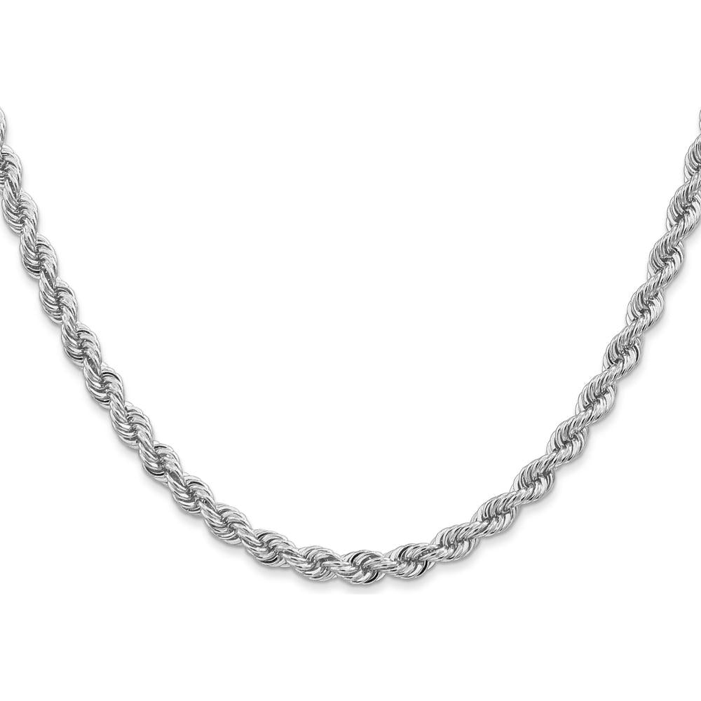 14K White Gold 30" 4mm Rope Chain with Lobster Clasp by 0