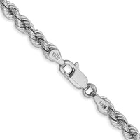 14K White Gold 30" 4mm Rope Chain with Lobster Clasp by 0