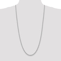 14K White Gold 30" 4mm Rope Chain with Lobster Clasp by 0