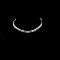 14K White Gold 30.98 Carat Pear Shape Lab Diamond Tennis Necklace with 218 Prong Set Stones - E-F Color, VS2 Clarity - Covaloro Fine Jewelry