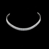 14K White Gold 30.98 Carat Pear Shape Lab Diamond Tennis Necklace with 218 Prong Set Stones - E-F Color, VS2 Clarity - Covaloro Fine Jewelry