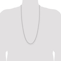 14K White Gold 30" Beveled Paperclip Chain with Lobster Clasp by Oro Pregiato