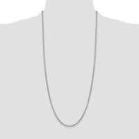 14K White Gold 30" Box Chain Necklace with Lobster Clasp - Rhodium Plated, 2.45mm Width by IBGoodman