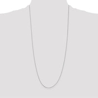 14K White Gold 30" Box Chain Necklace with Rhodium Finish - 0.5mm Width by Oro Pregiato