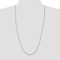 14K White Gold 30" Box Chain with Lobster Clasp - Rhodium Plated Finish by Oro Pregiato