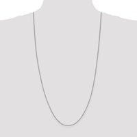 14K White Gold 30" Box Chain with Rhodium Plating - 1mm Width by Oro Pregiato