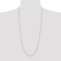 14K White Gold 30" Diamond-Cut Cable Chain Necklace by Oro Pregiato