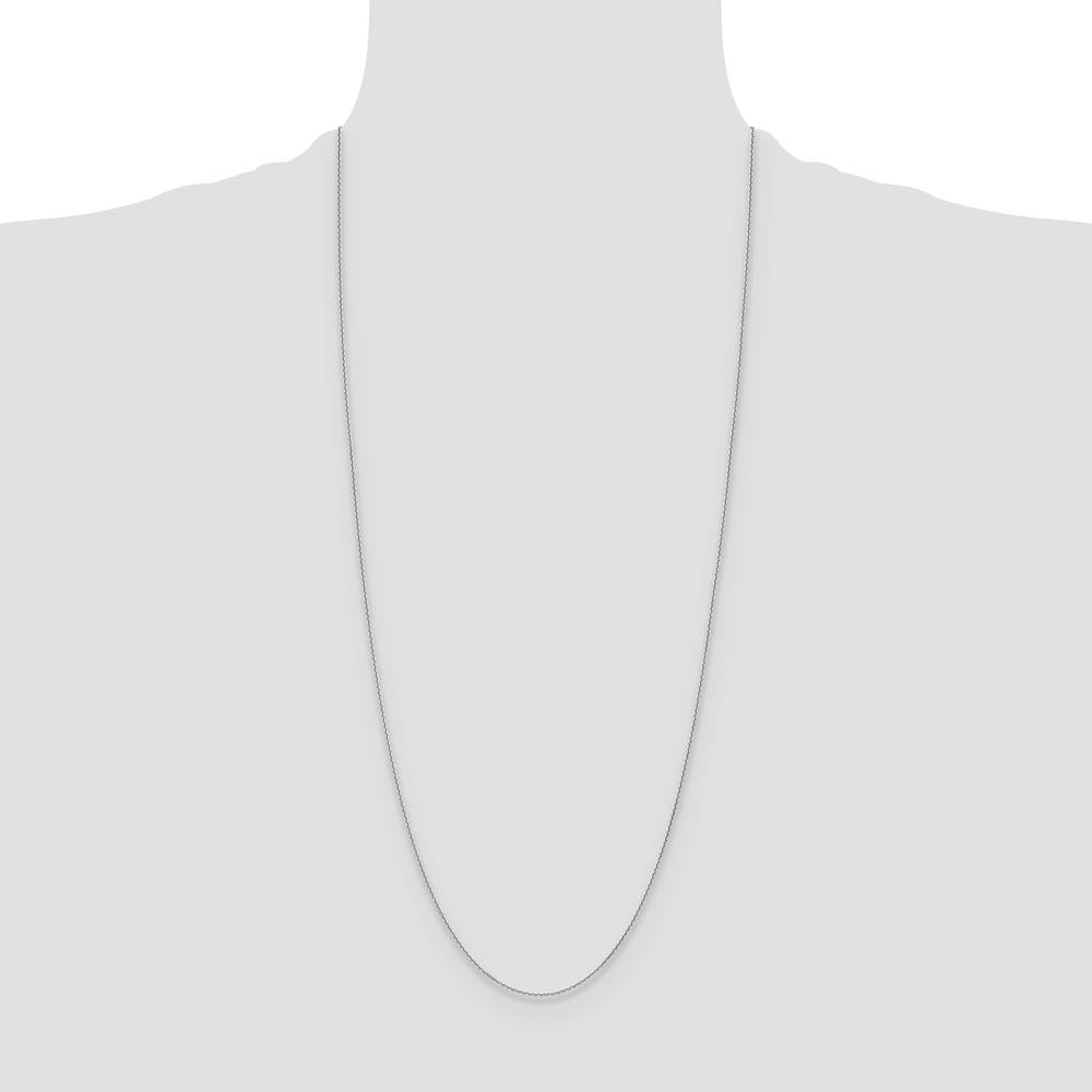 14K White Gold 30" Diamond-Cut Cable Chain Necklace by Oro Pregiato