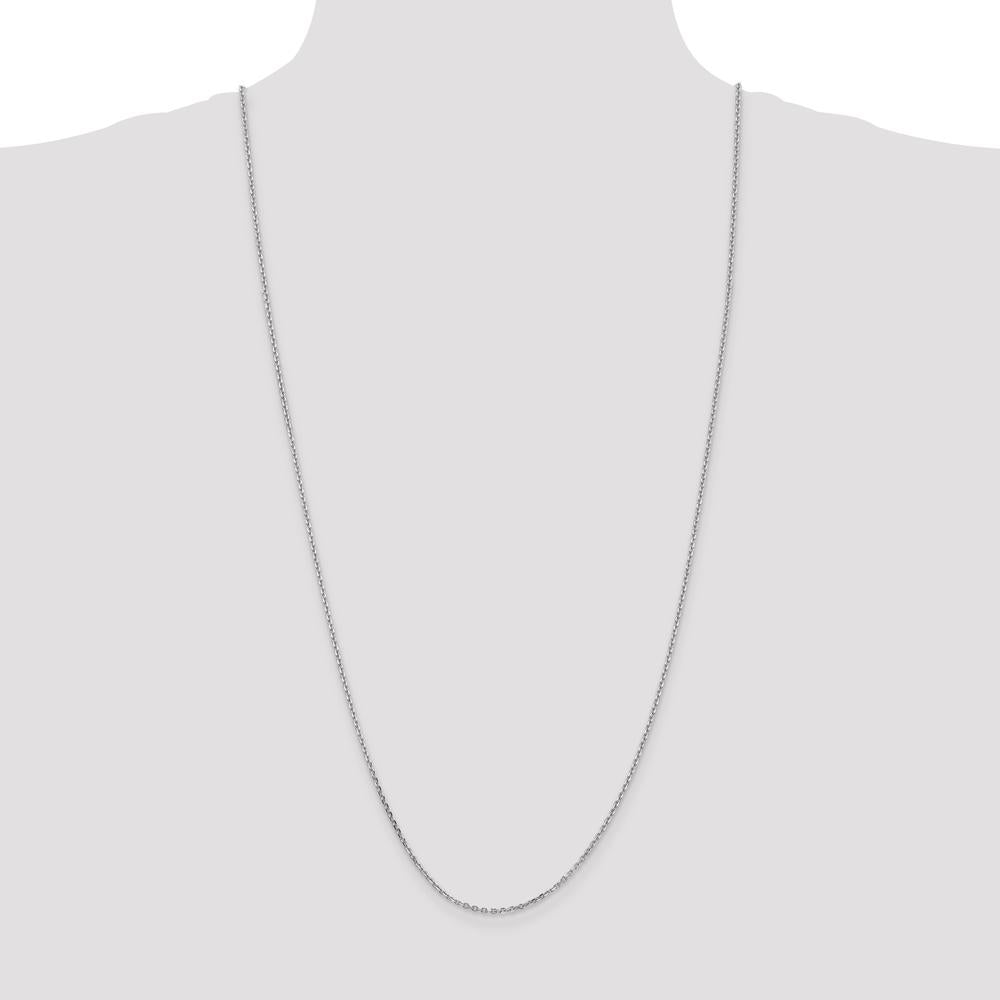 14K White Gold 30" Diamond-Cut Cable Chain Necklace with Lobster Clasp - 1.65mm Width by Oro Pregiato