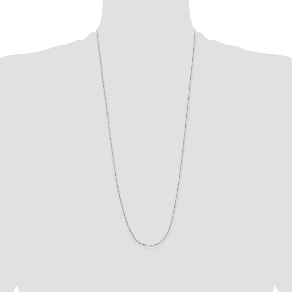 14K White Gold 30" Diamond-Cut Cable Chain Necklace with Lobster Clasp by Oro Pregiato