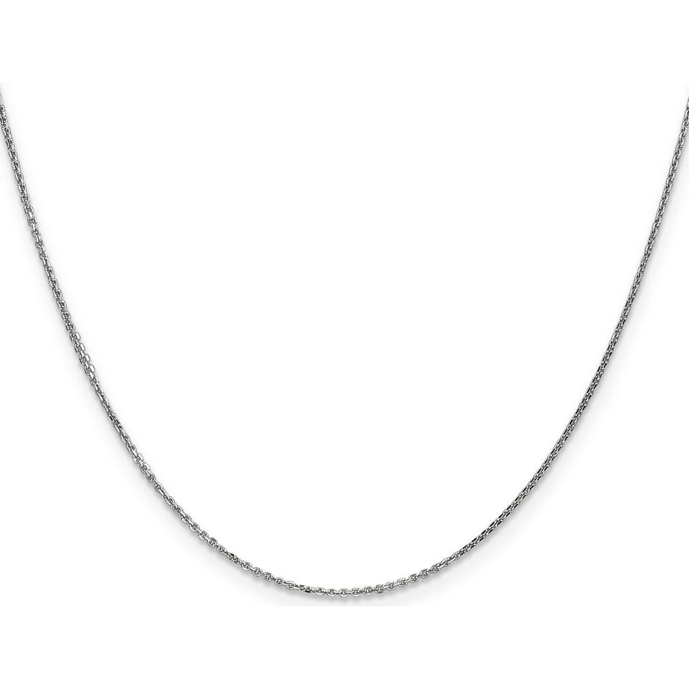 14K White Gold 30" Diamond-Cut Cable Chain with Lobster Clasp by Oro Pregiato