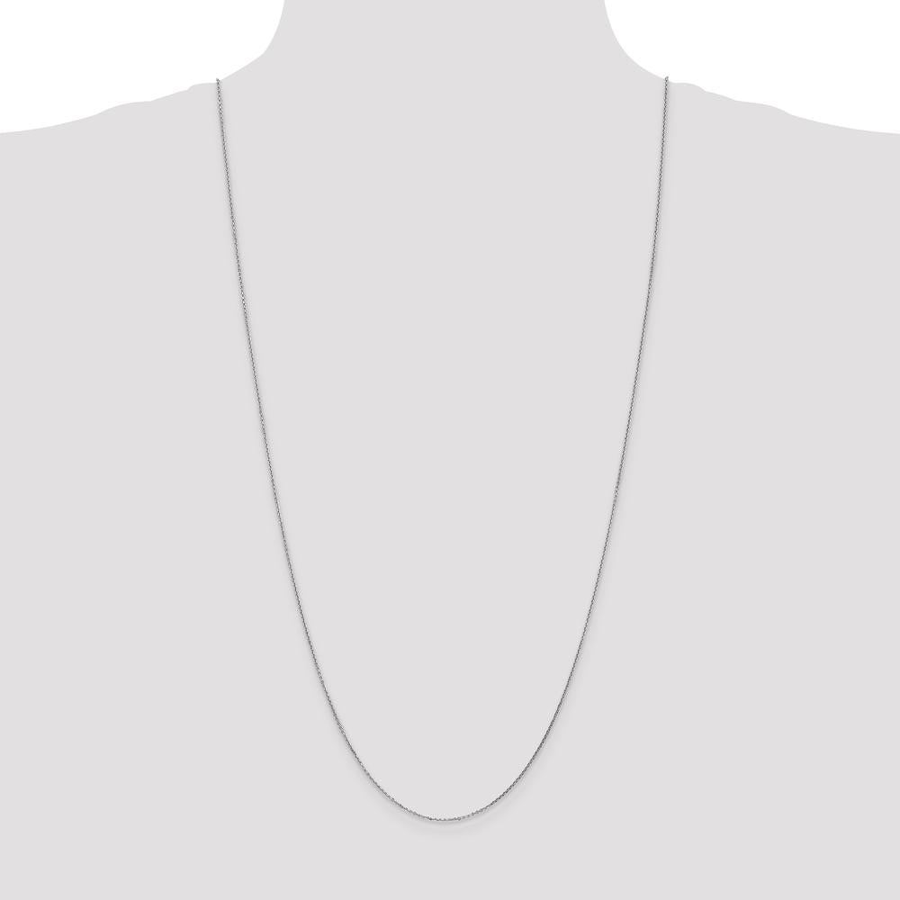 14K White Gold 30" Diamond-Cut Cable Chain with Lobster Clasp by Oro Pregiato