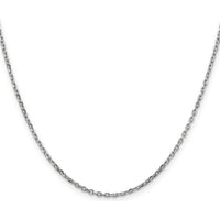 14K White Gold 30" Diamond-Cut Cable Chain with Lobster Clasp by Oro Pregiato