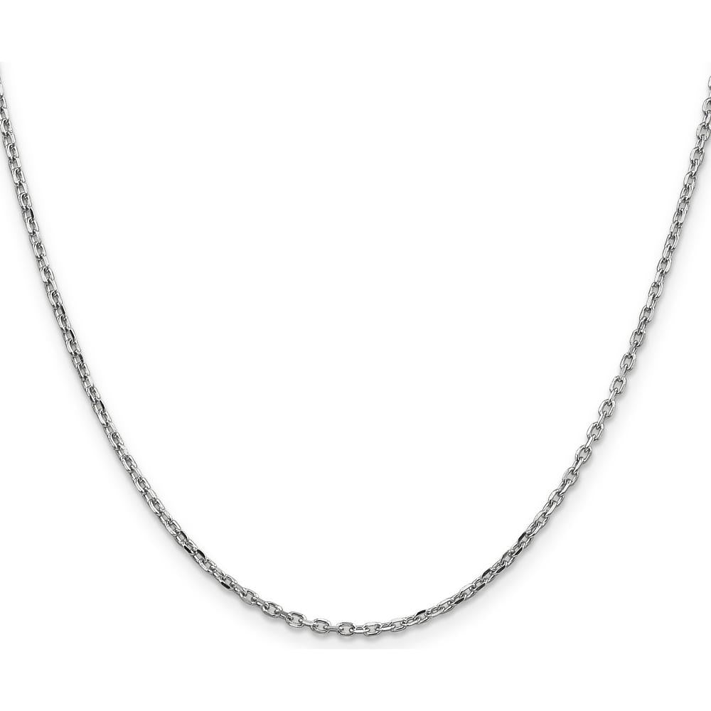 14K White Gold 30" Diamond-Cut Cable Chain with Lobster Clasp by Oro Pregiato