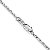 14K White Gold 30" Diamond-Cut Cable Chain with Lobster Clasp by Oro Pregiato