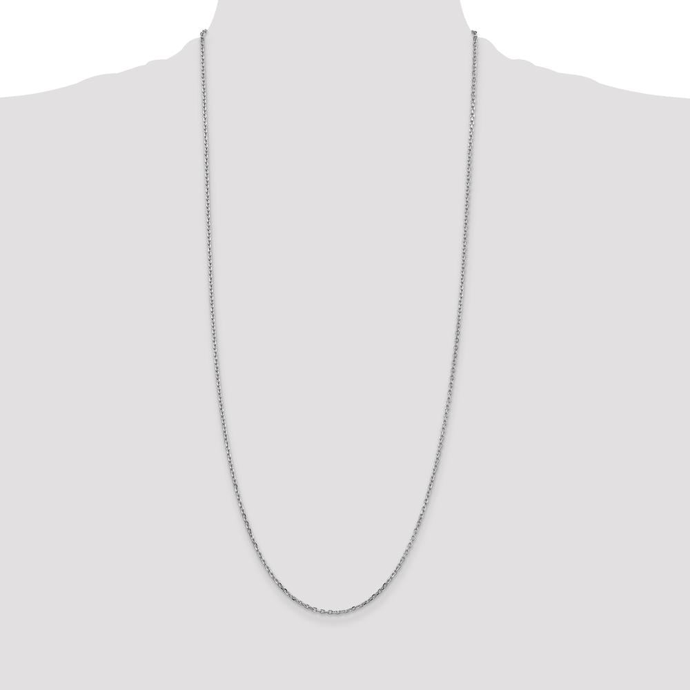 14K White Gold 30" Diamond-Cut Cable Chain with Lobster Clasp by Oro Pregiato