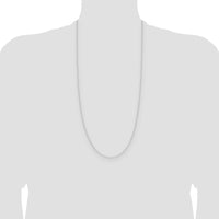 14K White Gold 30" Diamond-Cut Forzantine Cable Chain Necklace by Oro Pregiato