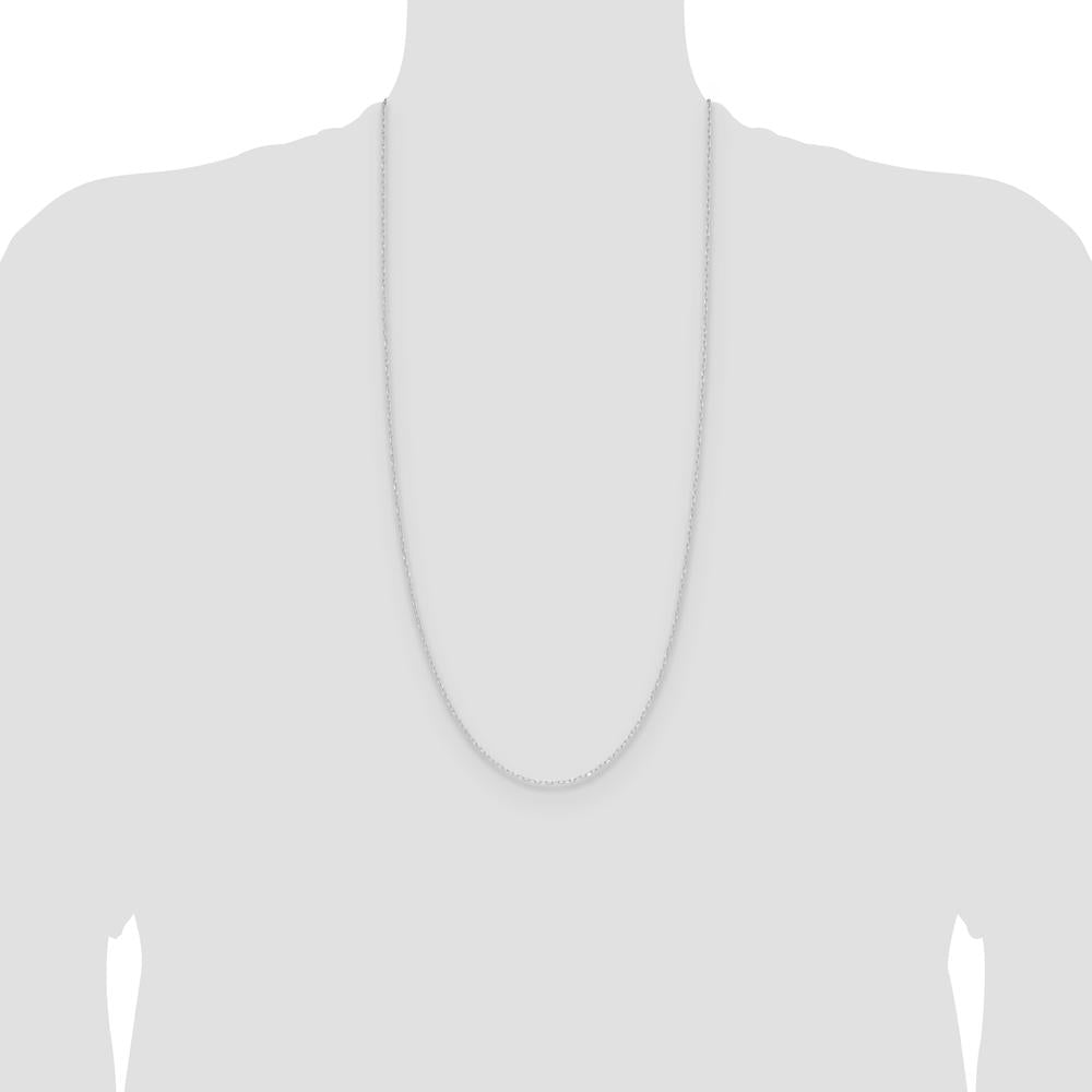 14K White Gold 30" Diamond-Cut Forzantine Cable Chain Necklace by Oro Pregiato