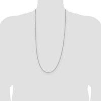 14K White Gold 30" Diamond-Cut Forzantine Cable Chain Necklace by Oro Pregiato