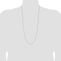 14K White Gold 30" Diamond-Cut Forzantine Cable Chain Necklace with Lobster Clasp by Oro Pregiato