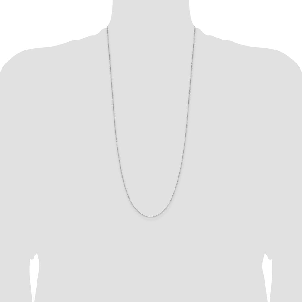 14K White Gold 30" Diamond-Cut Forzantine Cable Chain Necklace with Lobster Clasp by Oro Pregiato