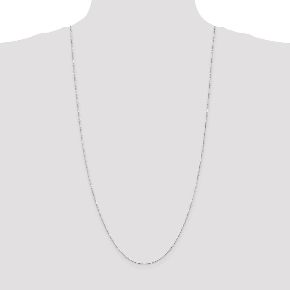 14K White Gold 30" Diamond-Cut Parisian Wheat Chain with Lobster Clasp by Oro Pregiato