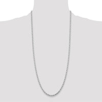 14K White Gold 30" Diamond-Cut Rope Chain Necklace with Lobster Clasp - 4.25mm Solid Polished Links