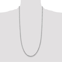 14K White Gold 30" Diamond-Cut Rope Chain with Lobster Clasp - 3.75mm Width
