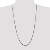 14K White Gold 30" Diamond-Cut Rope Necklace with Lobster Clasp - 4mm Width by Oro Pregiato