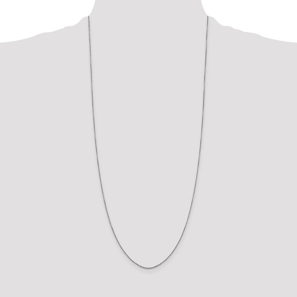 14K White Gold 30" Diamond-Cut Round Cable Chain with Lobster Clasp by Monteluci Fine Jewelry