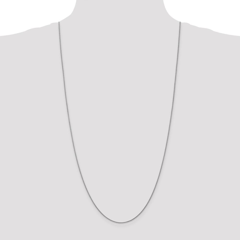 14K White Gold 30" Diamond-Cut Spiga Chain Necklace with Lobster Clasp by Oro Pregiato