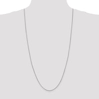 14K White Gold 30" Franco Chain with Lobster Clasp - 0.9mm Width by Oro Pregiato