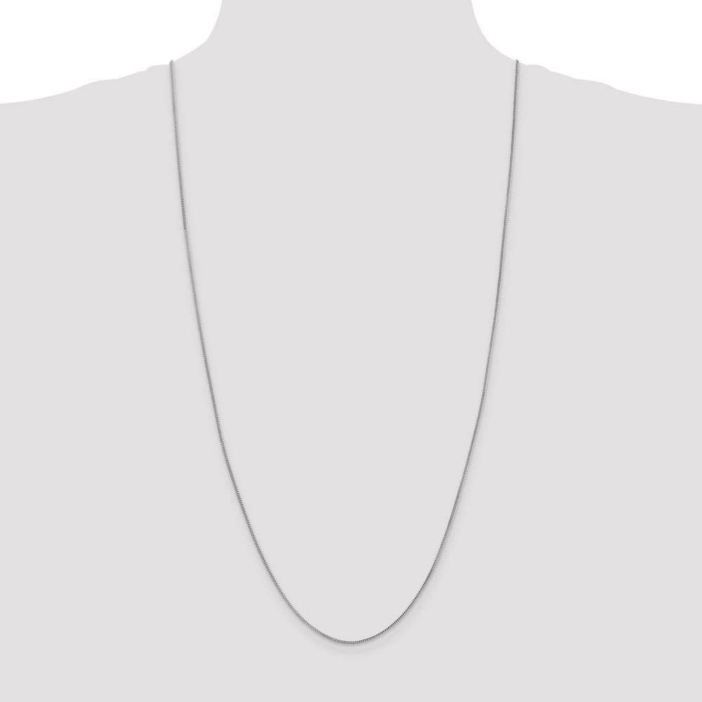 14K White Gold 30" Franco Chain with Lobster Clasp - 0.9mm Width by Oro Pregiato