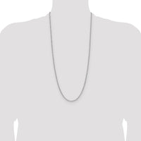 14K White Gold 30-inch Paperclip Chain with Beveled Edges by Oro Pregiato